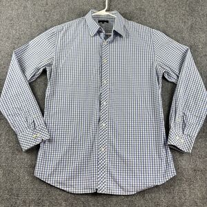 L'OXO Mens Shirt 105 Blue White Gingham Long Sleeve Button Up